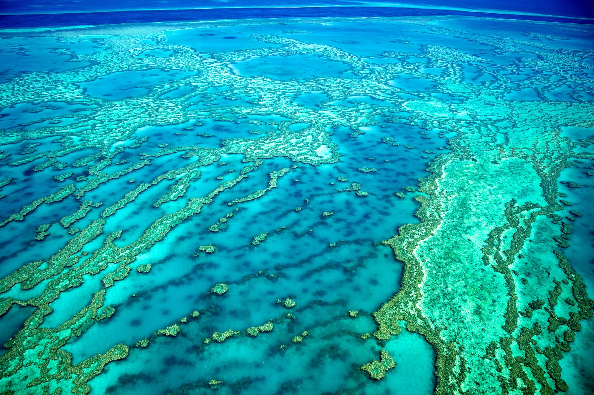 Aerial view of the Great Barrier Reef, Australia